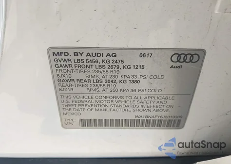 2018 Audi Q5 2.0T Premium/2.0T Tech Premium from USA, damaged, VIN WA1BNAFY6J2019309